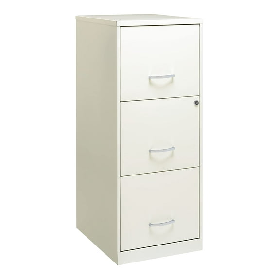 Office Dimensions 3 Drawer Lock SOHO Vertical File Cabinet, 18-Inch, White CA2