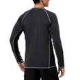 thumbnail image 3 of Men's Long Sleeve Swim Shirt, UPF 50+ Sun Protection Quick Dry Loose Fit Rash Guard for Men, UV Protection Beach Surf Swimming Water T-Shirt for Outdoor Sports Dark Gray B XXL, 3 of 4