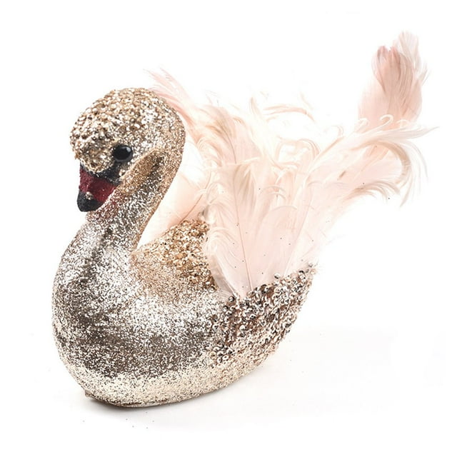 MesaSe Simulation Swan Feather Animals Toy Foam Bird Small Decorative Gift For Home Decor
