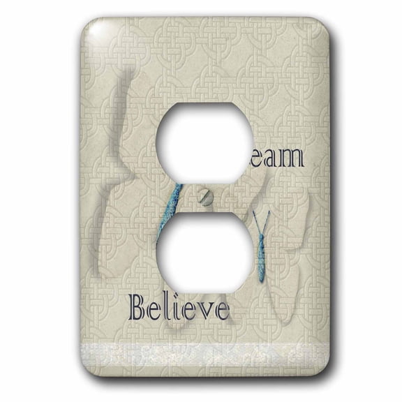 3dRose, Celtic Knots Inspirational Believe and Dream Butterflies Art, 2 plug outlet cover