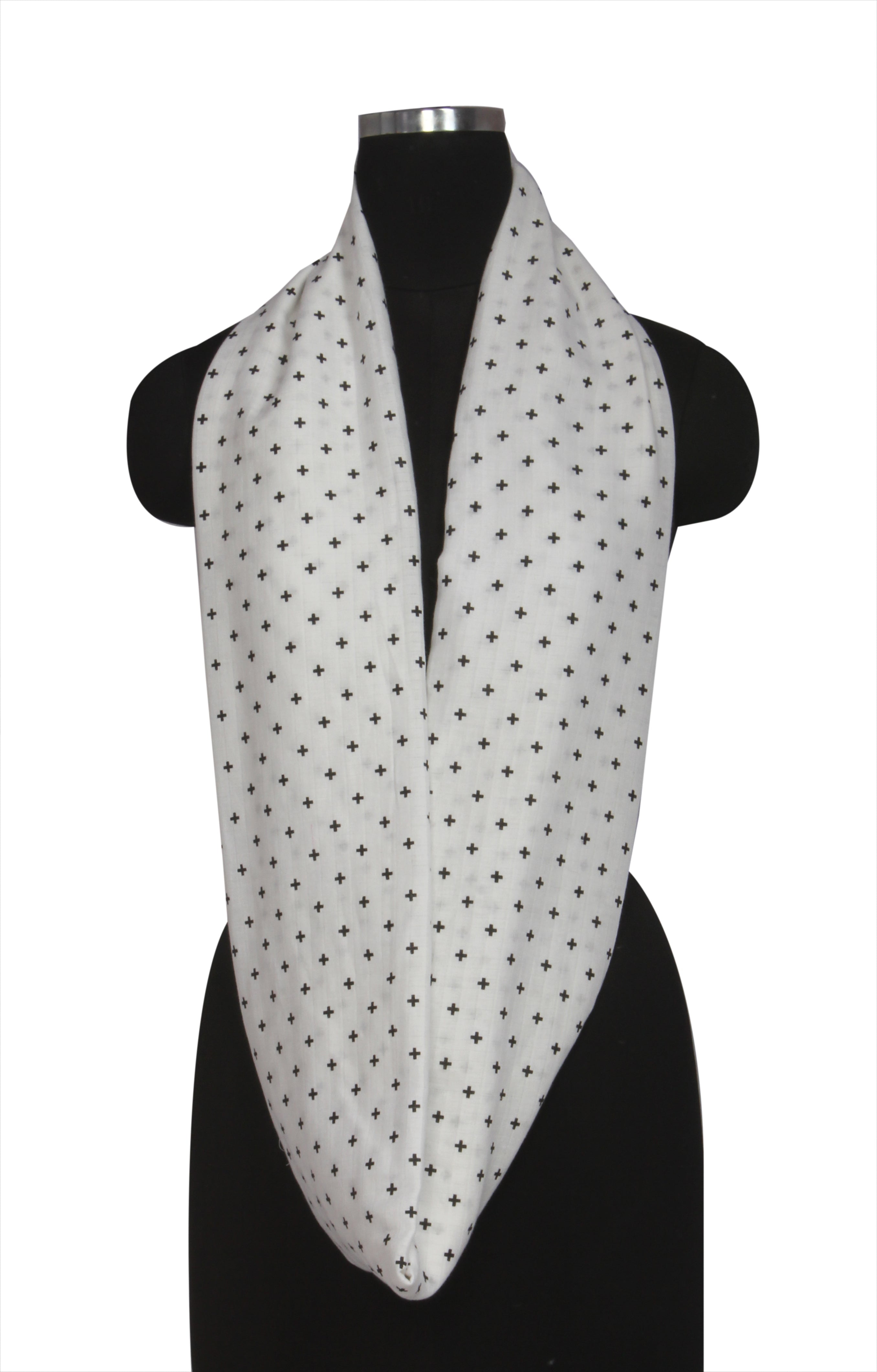 Plus Black Muslin Nursing Scarf