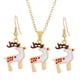 thumbnail image 5 of Conjunto de collar y pendientes navideños para mujer. Conjunto de joyería navideña. Alce, 5 of 9