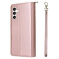 thumbnail image 3 of SaniMore for Samsung Galaxy S23FE 3 in 1 Case, Zipper Purse Cover + Card Slots +  Kickstand + Detachable Lanyard Comprehensive Protective Shockproof Anti-drop Shell For Samsung S23FE, Rosegold, 3 of 8