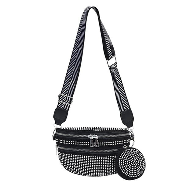 Bolso en el pecho para mujer Bolsos tipo satchel Bling PU Cuero Moda Chicas Monedero (Plata) Ehuebsd Para Estrenar