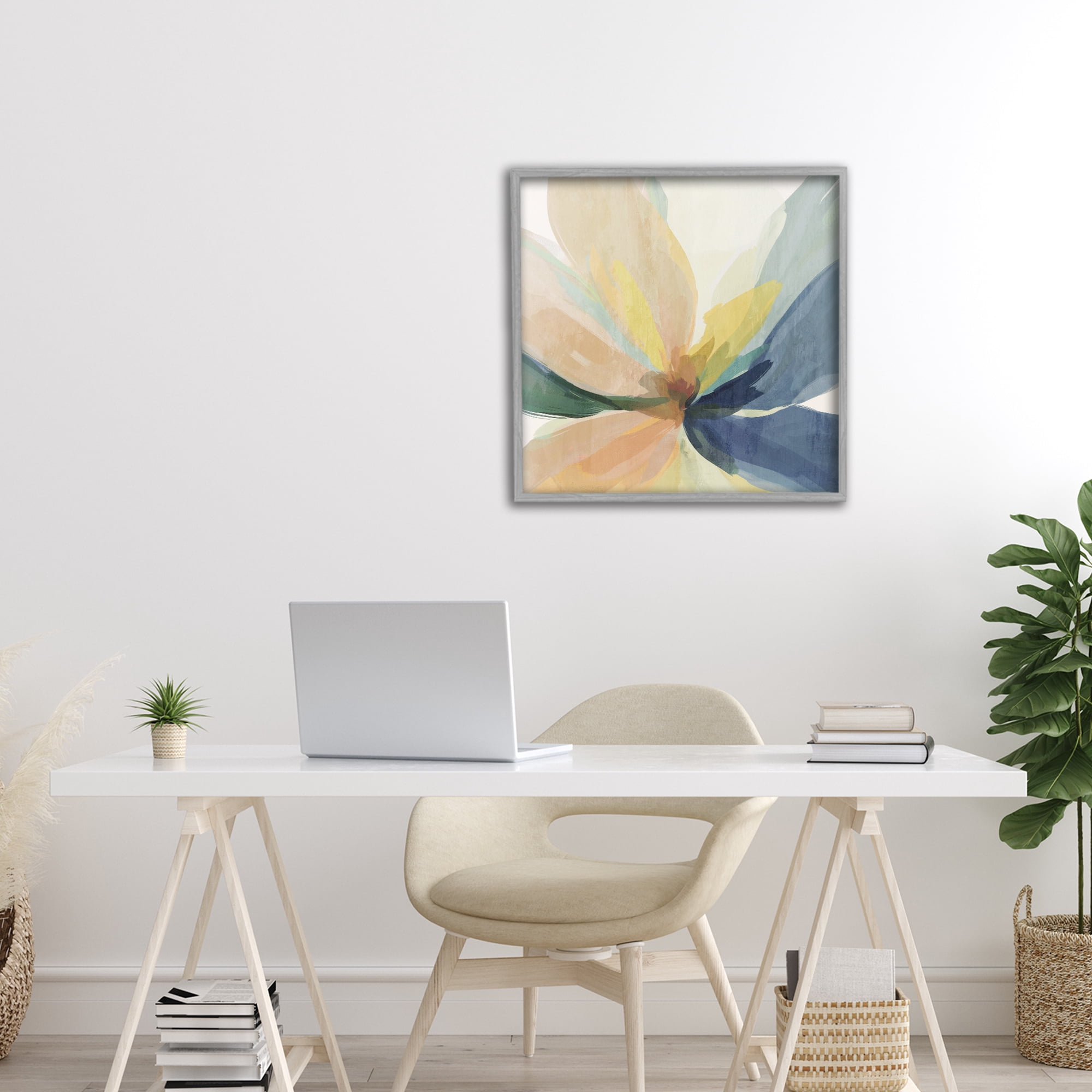 Stupell Industries Soft Harmonious Petals Gray Framed Giclee Art, design by Irena Orlov