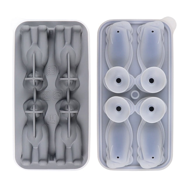 Cute Mould Dog Shapes Tray Silicone Ice Mould Shapes Make 4 Ice For Iced Coffee Mini Ice Tray Ice Bar Tray Mini Ice Trays for Freezer Silicone Silicone Ice Cup Soup Freezing Tray Silicone Canning Rack
