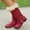 Red, variant on TAIAOJING Women's Boots Snow Suede Boots Fashion Belt Heel Buckle Boots Warm Mid- Thick boots Casual Shoes