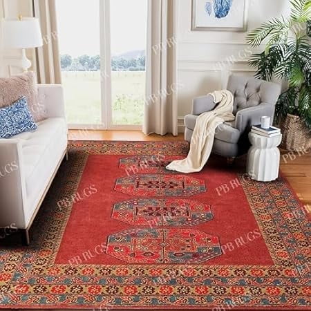 Arlo Red 3'x5′ Area Rug Handcrafted Motif Floral Design Oriental Traditional Design Non-Shedding Fine Wool Pile & Easy-Care Areas in Living Room Bedroom
