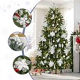 thumbnail image 4 of Decoración para árbol de Navidad Alupssuc, 24 unidades, flor de pascua blanca, 4 of 8
