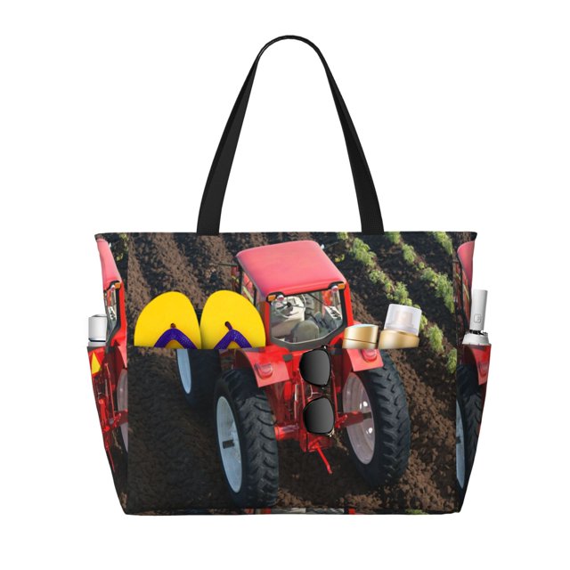 Fotbe farm work Bolsa de Viaje para Playa - Resistente al Agua, Bolsa Tote de Gran Capacidad y Ligera con 7 Bolsillos para Mujeres y Hombres