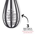 thumbnail image 3 of Starfrit Gourmet STEEL Fouet En Nylon, Résistant À La Chaleur, Sécuritaire Pour Antiadhésif, Manche En Acier Inoxydable, Fouet Trois Ballons Efficace, Support Intégré, Va Au Lave-Vaisselle, 3 of 6
