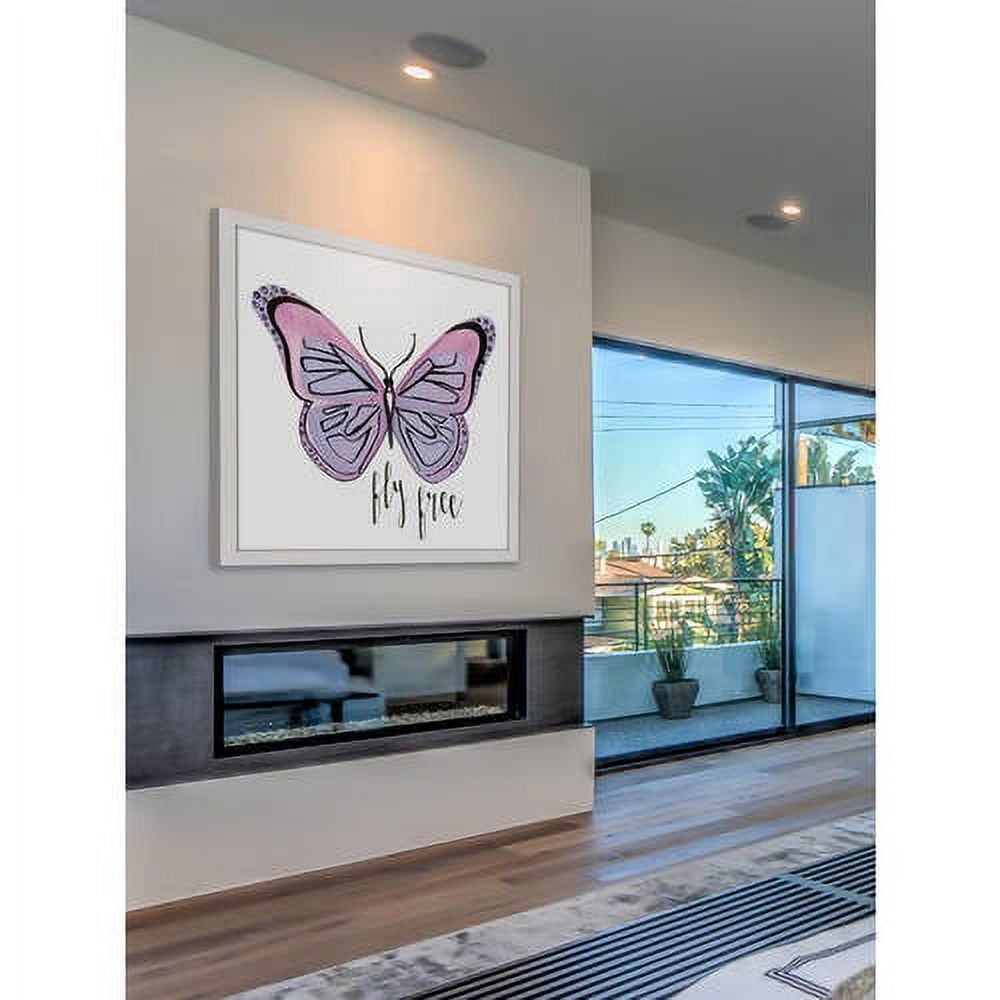 Marmont Hill "Lavender Butterfly Text" by Molly Rosner Framed Painting Art Print