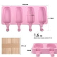 thumbnail image 2 of Holzlrgus Popsicle Silicone Molds Set, 2 PCS Ice Cream Molds with 50 Wooden Sticks for Cake Pop, Ice Pop, Cakesicles (Standard Size/Pink), 2 of 6