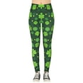 thumbnail image 4 of HDE Trendy Design Workout Leggings Fun Fashion Graphic Printed Cute Patterns Green 4 Leaf Clovers XL, 4 of 7