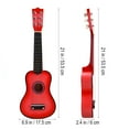 thumbnail image 4 of Guitarra acústica de 21 pulgadas, tamaño pequeño, portátil, de madera para niños (rosa), 4 of 7