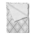 thumbnail image 2 of Geometric Soft Flannel Fleece Throw Blanket, Minimalist Repeating Diamond and Square Form Simplistic Design, Cozy Plush for Indoor and Outdoor Use, 50" x 60", Pale Grey and White, by Ambesonne, 2 of 5