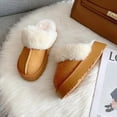 thumbnail image 1 of Zapatillas de piel para mujer, sandalias de felpa de invierno, deslizantes de plataforma de lujo, suela gruesa de diseñador, zapatos de algodón para el hogar, 1 of 4