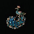thumbnail image 4 of Bonito broche de pájaro de pavo real de cristal para boda/banquete/ramo, Metal, 4 of 5