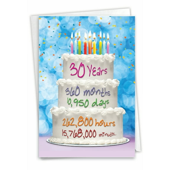 1 Funny Birthday Card with Envelope - Time Count Milestones 30 C9090MBG