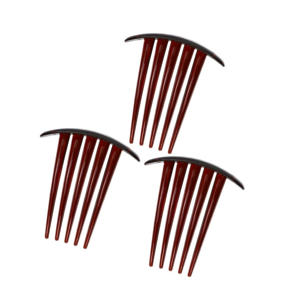 Vocoste 3 Pcs Small Side Combs Teeth Hair Combs Hair Clip Comb 3" PC Brown