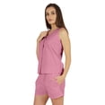 thumbnail image 3 of Bimba Solid 2 Pcs Nightwear Set For Womens Casual Sleeveless Loungewear Shirt & Short Sleepwear, 3 of 7