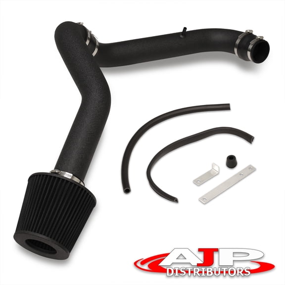 AJP Distributors Cold Air Short Ram Intake CAI Induction System Black Aluminum Pipe Piping Kit   Filter Compatible/Replacement For Honda Civic DX LX 1.6L SOHC 1996 1997 1998 1999 2000 96 97 98 99 00