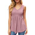thumbnail image 2 of Tank Tops for Women Summer Flowy Peplum Top Sleeveless V Neck Textured Dressy Casual Tank Top, 2 of 7