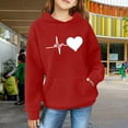 thumbnail image 2 of Mercatoo Girls' Hooded Sweatshirts 𝗪affle Loose 𝗛oodie with Print Long Sleeve Soft Pullover with Pocket for Kids Girls, 2 of 8