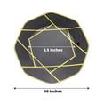 thumbnail image 3 of Efavormart 10 Pack | 10" Black / Gold Geometric Design Plastic Dessert Plates, Disposable Octagon Salad/Appetizer Party Plates, 3 of 11
