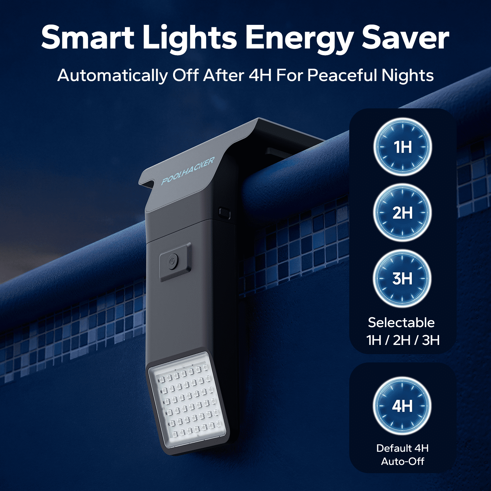 POOLHACKER Solar Underwater Pool Light, 10-Color 4-Mode LED, Remote Controlled, 1 pack
