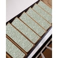 thumbnail image 3 of Sage Green Stripe Stair Treads Non Slip for Steps Retro Abstract Art Farmhouse Sage Green Stripe Waves 10 Pcs Reusable Adhesive Stair Runner Mats for Home Carpet Treads Rugs for Staircase 8x30 In, 3 of 7