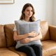 thumbnail image 4 of 17.72x17.72in Cottons Quilted Striped Splicing Throw Pillow Cover Modern Wabis Sabi Cushion Case With Hidden Zipper Easys Install For Sofa Bed, 4 of 6