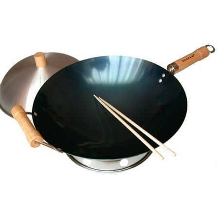 Taylor Ng 4 Piece 14 Preseasoned Round Bottom Wok Set Com Taylor Ng 4 Piece 14 Preseasoned Round Bottom Wok Set