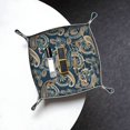 thumbnail image 5 of Valet Tray, Indian Paisley 2 Faux Leather Desk Tray Vanity Tray Night Stand Organizer Catch All Tray Key Bowl for Entryway Table, Elegant Valet Tray Storage for Men Women, 5 of 7