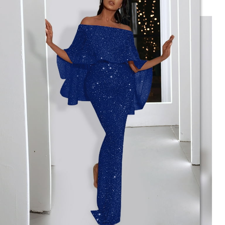 Ruffle Shawl Bandeau Waist Tight Hip Wrap Solid Color Women Dress Elegant Off Shoulder Back Split Hem Bodycon Evening Long Dress - Walmart.com Ruffle Shawl Bandeau Waist Tight Hip Wrap Solid Color Women Dress Elegant Off Shoulder Back Split Hem Bodycon Evening Long Dress - Walmart.com