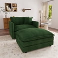 thumbnail image 2 of Muumblus Oversized Lounge Chair with Ottoman, Plush Cloud Accent Armchair for Living Room, Bedroom, Green Chenille, 2 of 9