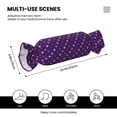 thumbnail image 3 of Salouo Purple Mardi Gras Pattern Cute Bolster Pillow,Cylindrical Pillow Long Pillow for Bed Round Side Pillow for Knee/Leg/Neck ,- Length 24.4" x 9.8" Diameter, 3 of 8
