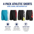 thumbnail image 7 of Boys’ Active Shorts – 4 Pack Athletic Performance Gym Shorts (8-18), 7 of 7
