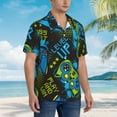 thumbnail image 6 of Uemuo Play Game Printed Regular Fit Short Sleeve Casual Hawaiian Shirt for Men,Aloha shirt,Tropical shirt,Floral print shirt,Vacation Beach shirt-Large, 6 of 9