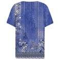 thumbnail image 5 of Summer Tops for Women Neck Buttons Dressy Geometric Print Tshirt Short Sleeve Spring Casual Tees, 5 of 5