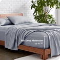 thumbnail image 4 of Bare Home Premium 1800 Collection 3-Piece Bed Sheet Set, Twin, Heathered Midnight Blue, 4 of 8