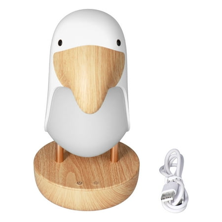 

Innovative Bird Night Lamp ABS Breathing Night Light USB Charging Bedroom Decorations for ChildrenWhite