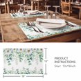 thumbnail image 3 of Placemats Set of 6, Green Eucalyptus Leaves Woven Placemat, Linen Place Mats for Kitchen/Dining Tables, Summer Botanical Daisy Floral Washable Table Mats for Party, 3 of 8