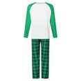 thumbnail image 4 of Christmas Pajamas for Family Long Sleeve Monster Hands Print Raglan Tops + Plaid Pants Set Sleepwear, 4 of 9