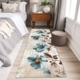 thumbnail image 5 of Spring Floral Vintage Area Rugs 2x6 for Kitchen Runner Rug, Retro Teal Tulips Botanical Summer Non Slip Washable Rug Runner, Low Pile Indoor Floor Carpet Mat Bathroom Rugs for Bedroom, Kids Room, 5 of 9