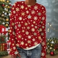 thumbnail image 2 of Turilly womens winter christmas sweatshirts non positioning printed loose long sleeved top knitted round neck sweatshirt, 2 of 5