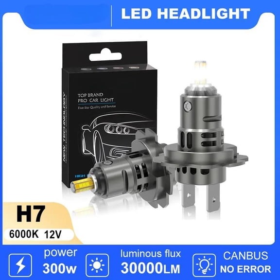 H7 Led Headlights Canbus Bulb 300W 30000LM Headlamp Bulbs for Car 360 AutoLight Assemblies Driving Running Lamps 2PCS