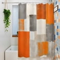 thumbnail image 3 of Burnt Orange Waterproof Shower Curtain, 48"x72" Washable Polyester Fabric Shower Curtains for Bathroom, Grey Modern Abstract Art Oil Painting Geometric Decorative Bathtub Curtain Sets with Hooks, 3 of 9