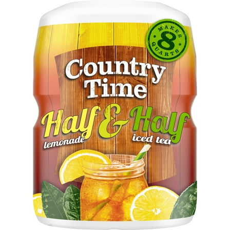Country Time Drink Mix, 1 Canister, for Flavorful Hydration and Shareable Refreshment, Half & Half Lemonade Iced Tea flavored with other natural flavor, Made with Real Tea, 19 oz