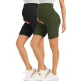thumbnail image 1 of BONVIGOR Pantalones cortos de maternidad sobre el vientre Biker entrenamiento Yoga activo atlético embarazo pantalones cortos salón pijama, 1 of 5